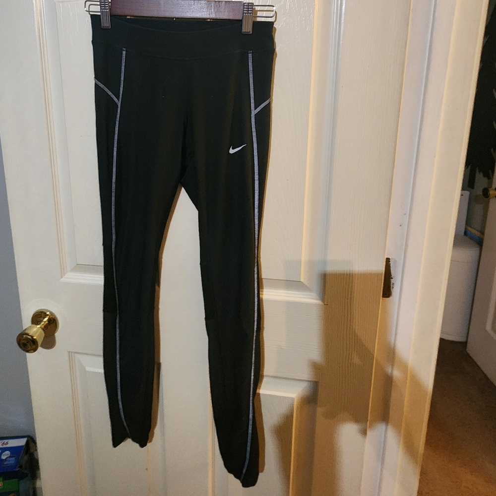 Nike Black Leggings with White Accents